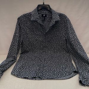 H&M Slim Fit Spotted Black/ Gray Long sleeve shirt Size S